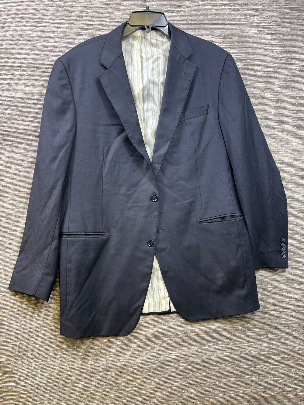Samuelsohn Blazer Mens Size 44L Blue Wool Suit Jacket Canada Long 2 Button Lined